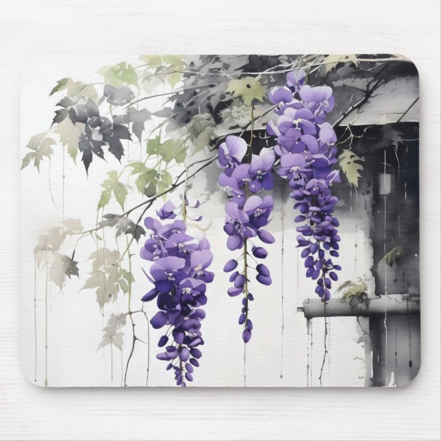 Tapis De Souris Fleurs violettes délicates de la nature (Devant)