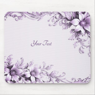 Tapis de souris Fleurs Violettes Élégantes