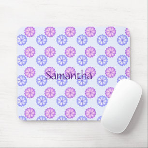 Tapis De Souris Fleurs Violettes Et Bleues