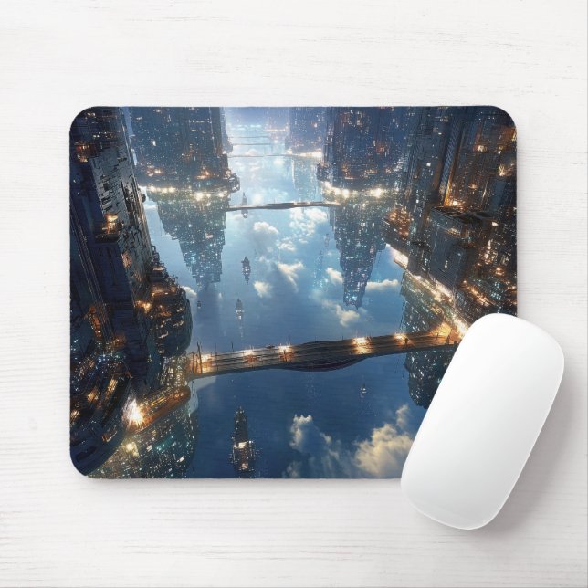 Tapis De Souris Floating Metropolis in the Sky (Avec souris)