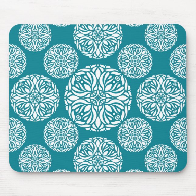 Tapis De Souris Flocon de neige floral d'hiver (Devant)