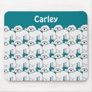Tapis De Souris Floofing White Motif Chiot Personnalisé