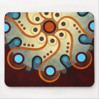 Tapis De Souris Floral bleu Abstrait Vector Art Mousepad
