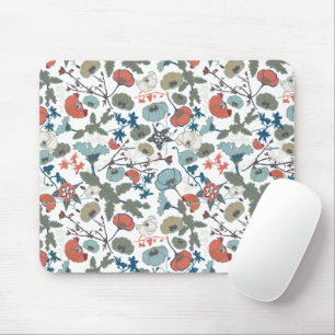 Tapis De Souris Floral coloré Joyeux Bleu Orange Vert