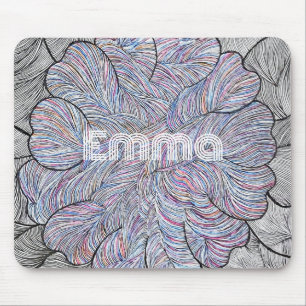 Tapis de souris floral complexe dessiné à la main