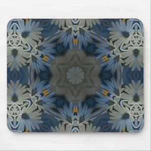 Tapis De Souris Floral de marguerite bleu antique