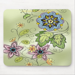 Tapis de souris floral de ressort