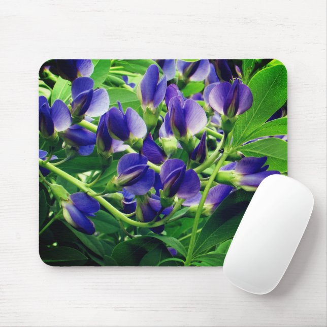 Tapis De Souris Floral d'Indigo bleu | (Avec souris)
