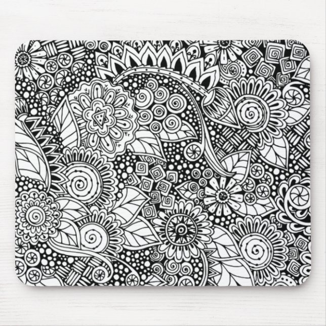 Tapis De Souris Floral ethnique inspiré (Devant)