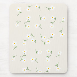 Tapis de souris floral Marguerite Crème