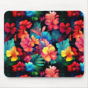 Tapis De Souris Floral Orange Tropical Flowers Feuille-66771