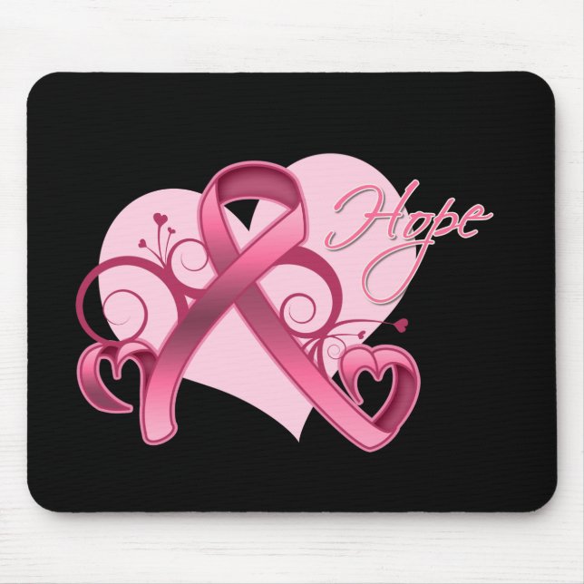 Tapis De Souris Floral Ribbon Hope - Cancer du sein (Devant)