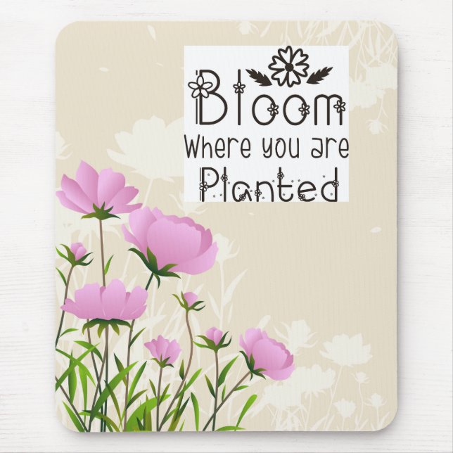 Tapis De Souris Floral rose (Devant)