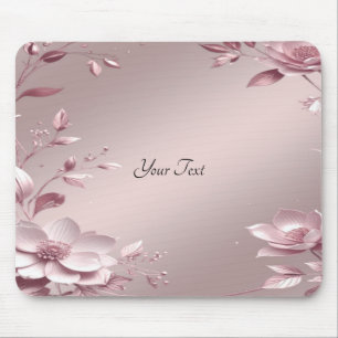 Tapis de souris floral rose délicat