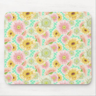 Tapis De Souris Floral rose et jaune