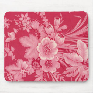 Tapis De Souris Floral rouge de framboise vintage