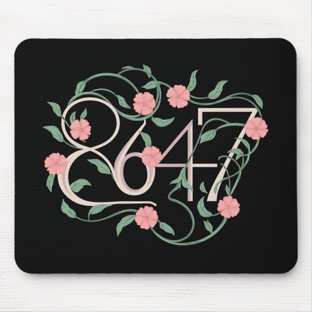 Tapis De Souris Floral Subtle Anti Trump 8647 86 47 Boho (Devant)