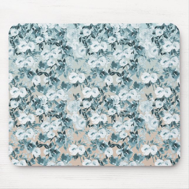 Tapis De Souris Flore blanche de Pêche Bleue (Devant)