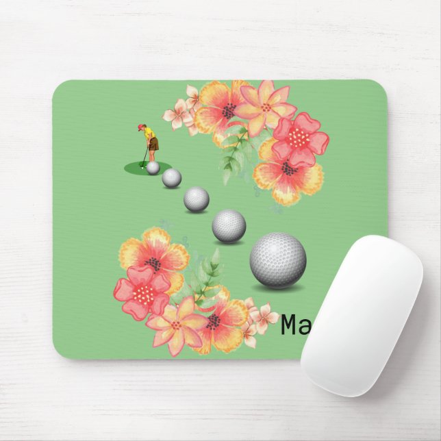 Tapis De Souris Flore Boules de Golfeur Pad Souris! Panier de sour (Avec souris)