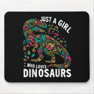 Tapis De Souris Flore Mignonne Juste Une Fille Qui Aime Les Dinosa