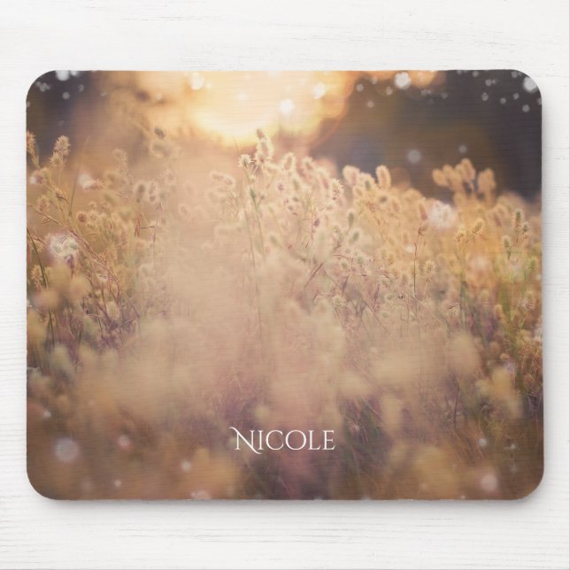 Tapis De Souris Flower Field Rustic Country Sunset Dusk (Devant)