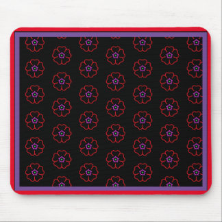 Tapis De Souris Flower on a Black Background Custom Personalized