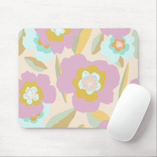 Tapis De Souris Flowers abstrait Pastel Lilac Floral Pattern