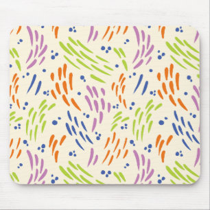 Tapis De Souris Flux en bleu, orange, violet, vert et crème