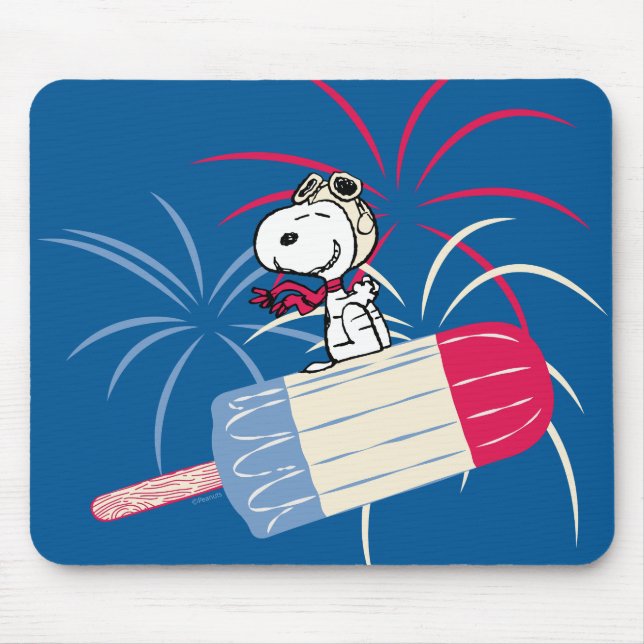 Tapis De Souris Flying Ace Snoopy on Ice Pop (Devant)