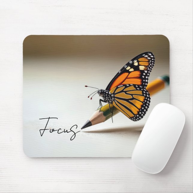 Tapis De Souris Focus Text With Monarch Butterfly (Avec souris)