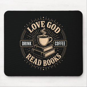Tapis De Souris Foi chrétienne Jésus Livres Café Croyant