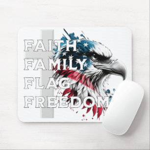 Tapis De Souris Foi, Famille, Drapeau, Liberté, Pavé de souris d'a