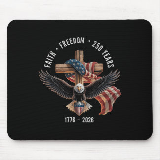 Tapis De Souris Foi Liberté 250 Ans 1776-2026 Croix Chrétienne