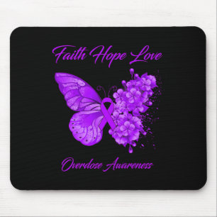 Tapis De Souris Foi papillon Espoir Amour Surdose Sensibilisation