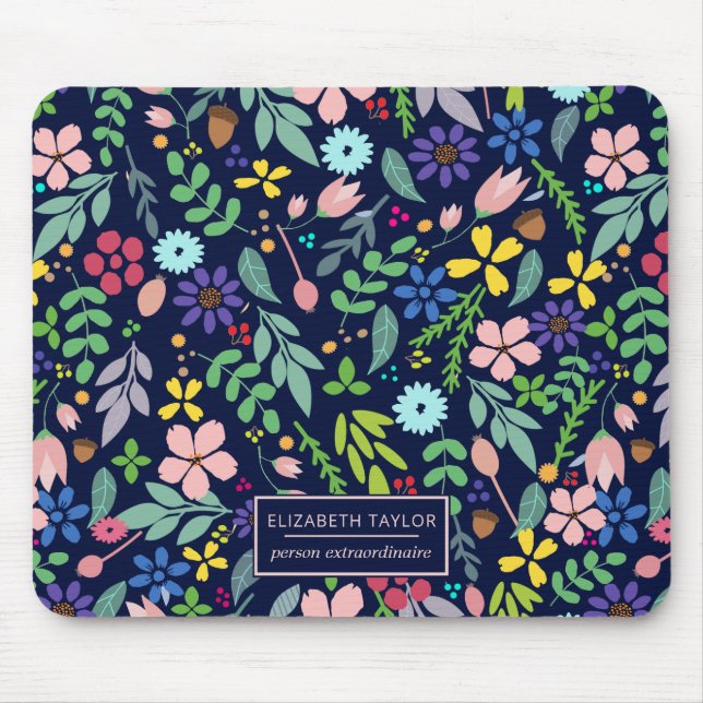 Tapis De Souris Foliage Moderne Floral (Devant)