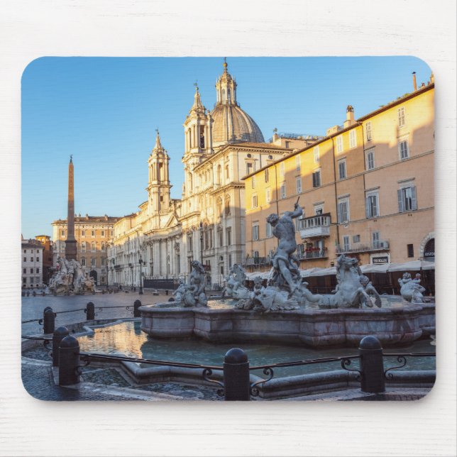 Tapis De Souris Fontaine de Neptune sur la Piazza Navona - Rome (Devant)