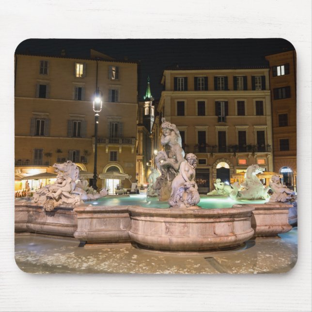 Tapis De Souris Fontaine de Neptune sur la Piazza Navona - Rome (Devant)