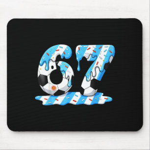 Tapis De Souris Football 67 Drapeau Argentine Six Sept Drôle Gen A