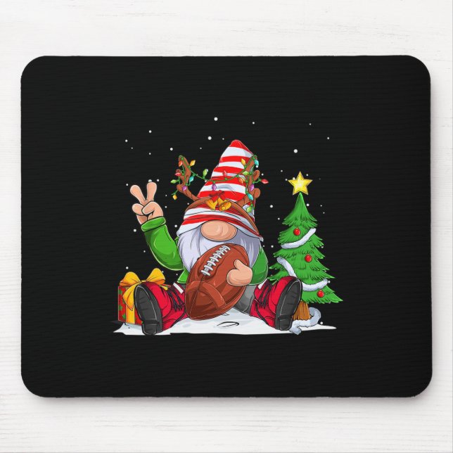 Tapis De Souris Football d'hiver Gnome Noël pour les garçons (Devant)
