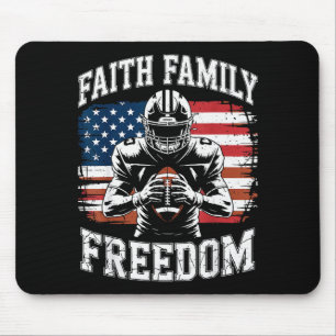 Tapis De Souris Football Foi Famille Dom Patriotique Chrétien Pied