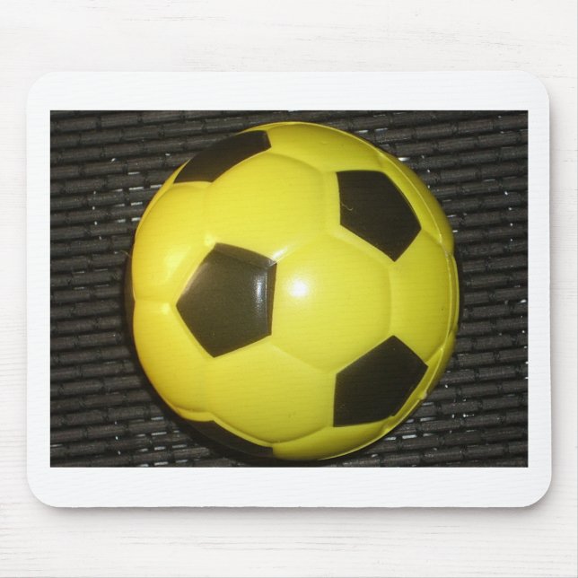 Tapis De Souris Football Jaune et Noir (Football) (Devant)