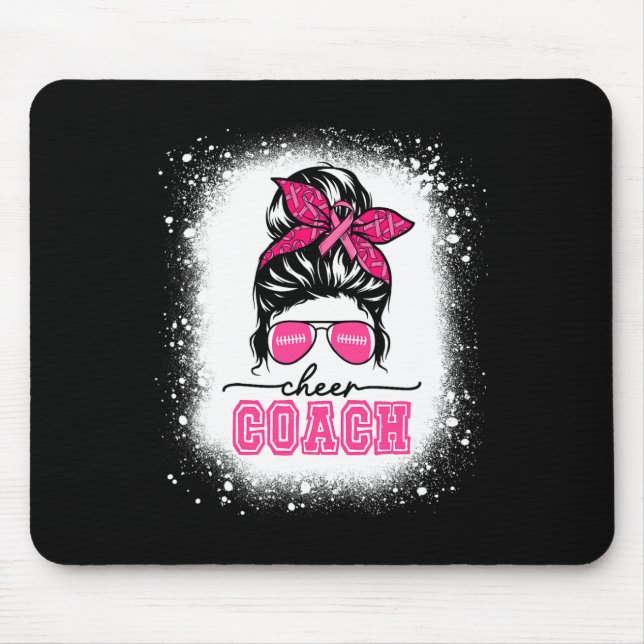 Tapis De Souris Football Messy Bun Maman Cheval Entraîneur Cancer  (Devant)