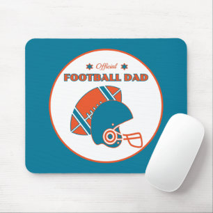 Tapis De Souris Football papa sportifs amateurs orange bleu vintag