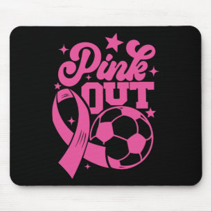 Tapis De Souris Football Rose pour une Guérison Ruban Rose Cancer 