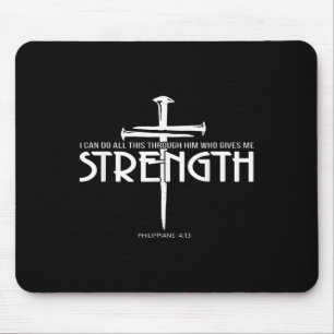 Tapis De Souris Force Et Clou Croix Bible Verse Christian