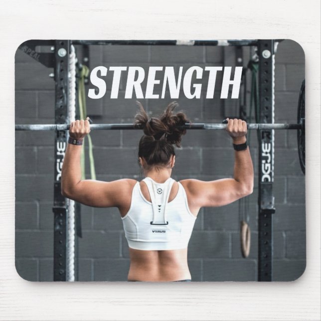 Tapis De Souris Force Fittness Femmes Muscle Worout Motivationnel (Devant)