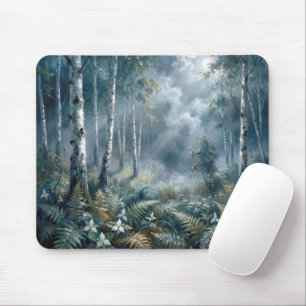 Tapis De Souris Forêt de bouleaux enchantée de printemps au clair 