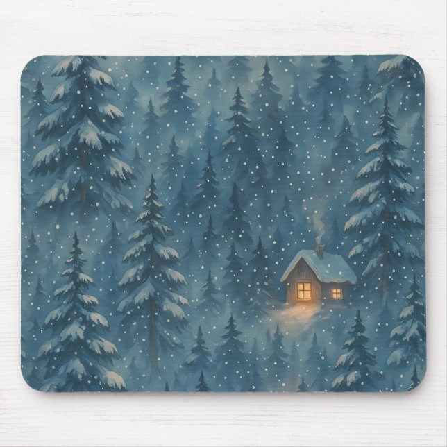Tapis De Souris Forêt d'hiver de rêve couverture confortable (Devant)