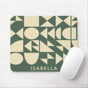 Tapis De Souris Forêt vert moderne formes géométriques personnalis