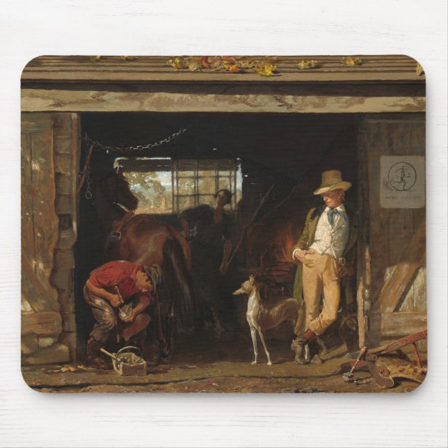 Tapis De Souris Forgeron et cowboy occidentaux sauvages américains (Devant)
